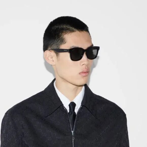 NEW GUCCI SUNGLASSES GUCCI GG1639SA 001 BLACK/GREY EYEWEAR - Picture 3 of 4